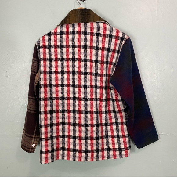 Carleen Admore Plaid Wool Jacket Patchwork Medium Shacket - Picture 6 of 10